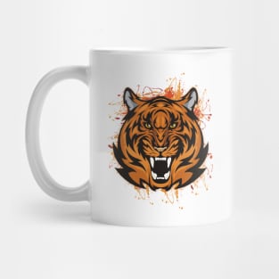 Orange Fearless Tiger Head Mug